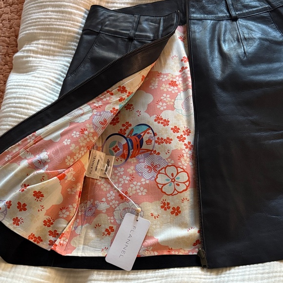 Flannel Leather Pencil Skirt - Picture 2 of 4